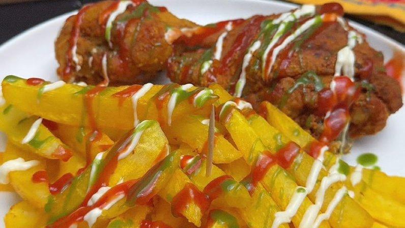 Papas fritas y pollo El primaso