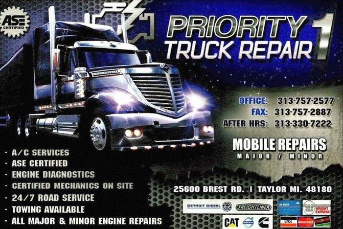 Priority 1 Truck Repair & SERVICE CALLS