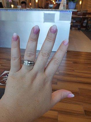 Pink & White Nails
