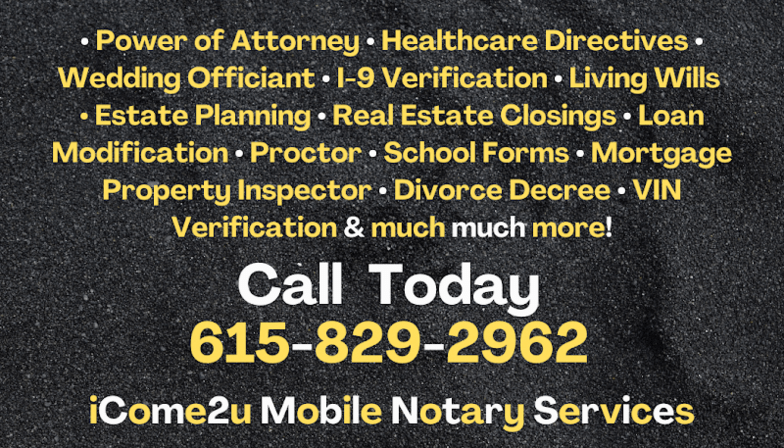 iCome2u Mobile Notary Services, Serving "Port Richey" and Surrounding Area