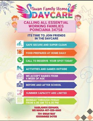 Swan Family Home DayCare 20 años de experiencia