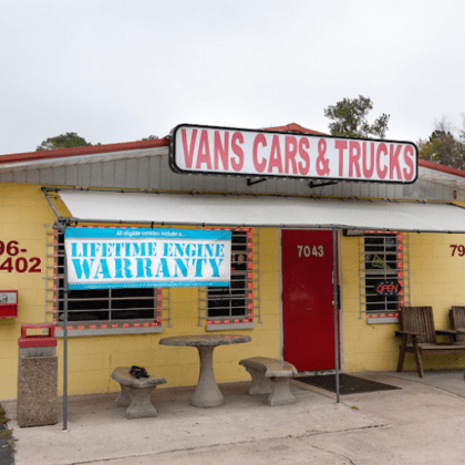 Vans Cars and Trucks