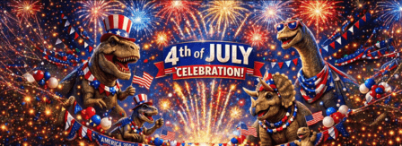 4th of July Celebration. Celebrate Independence Day at Dinosaur World